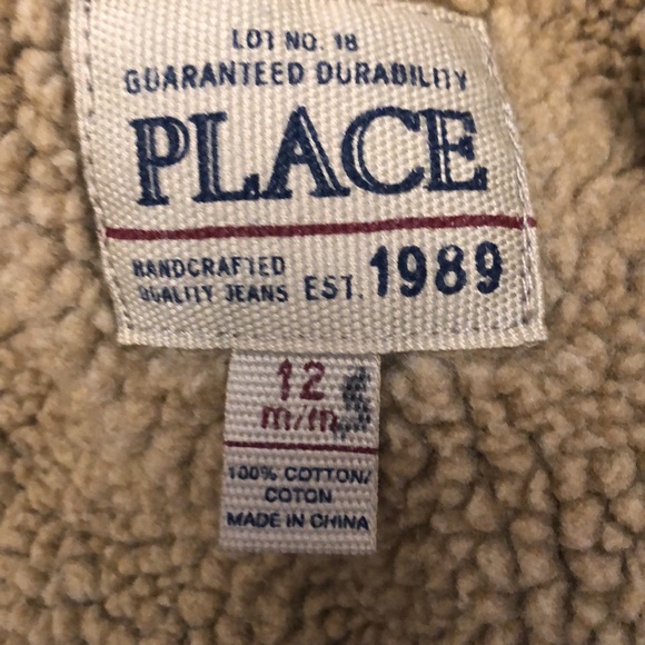 Children’s Place denim Sherpa lined jacket - Picture 2 of 3